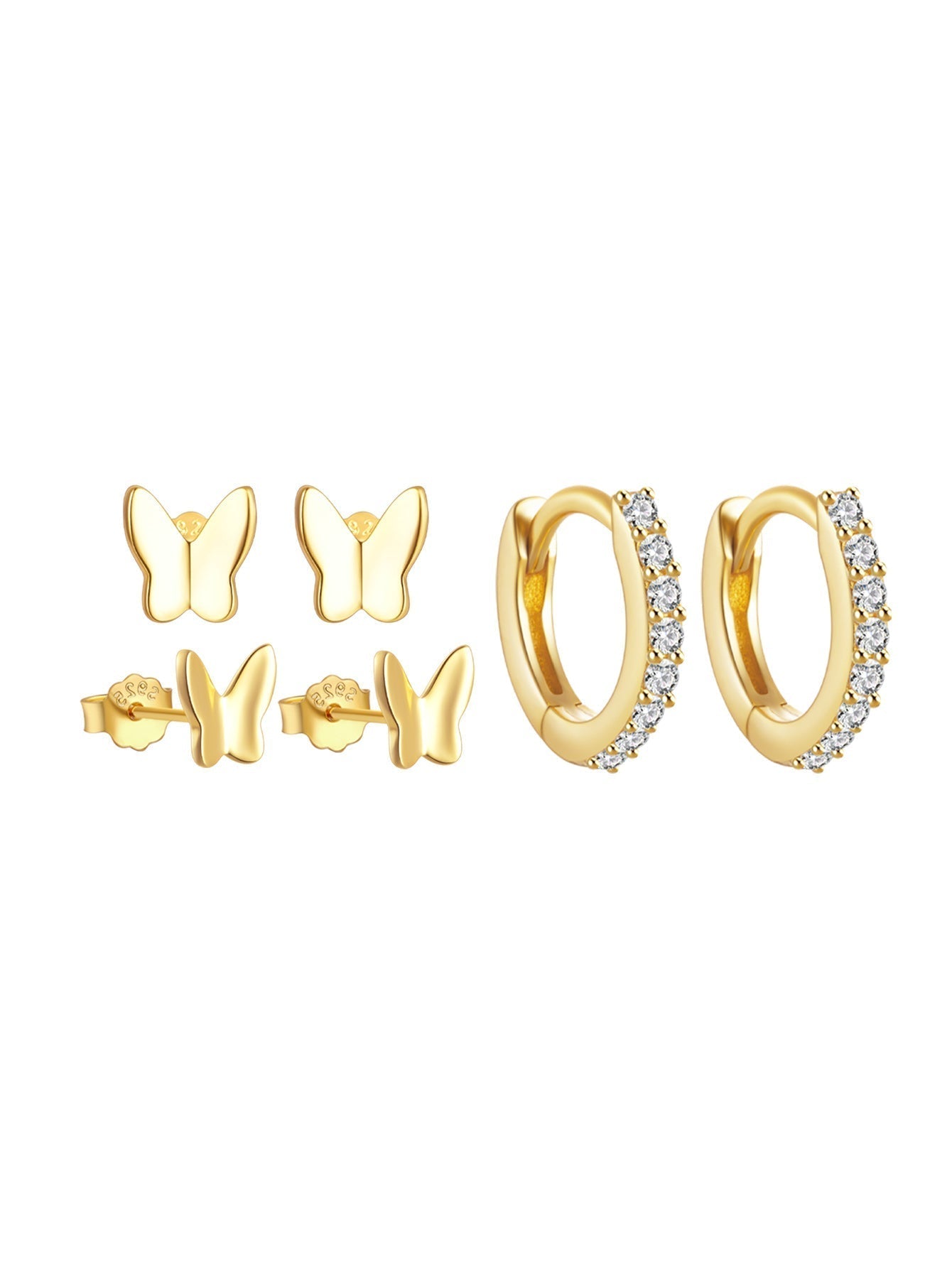 Karolína – Delicately curved gold earrings.