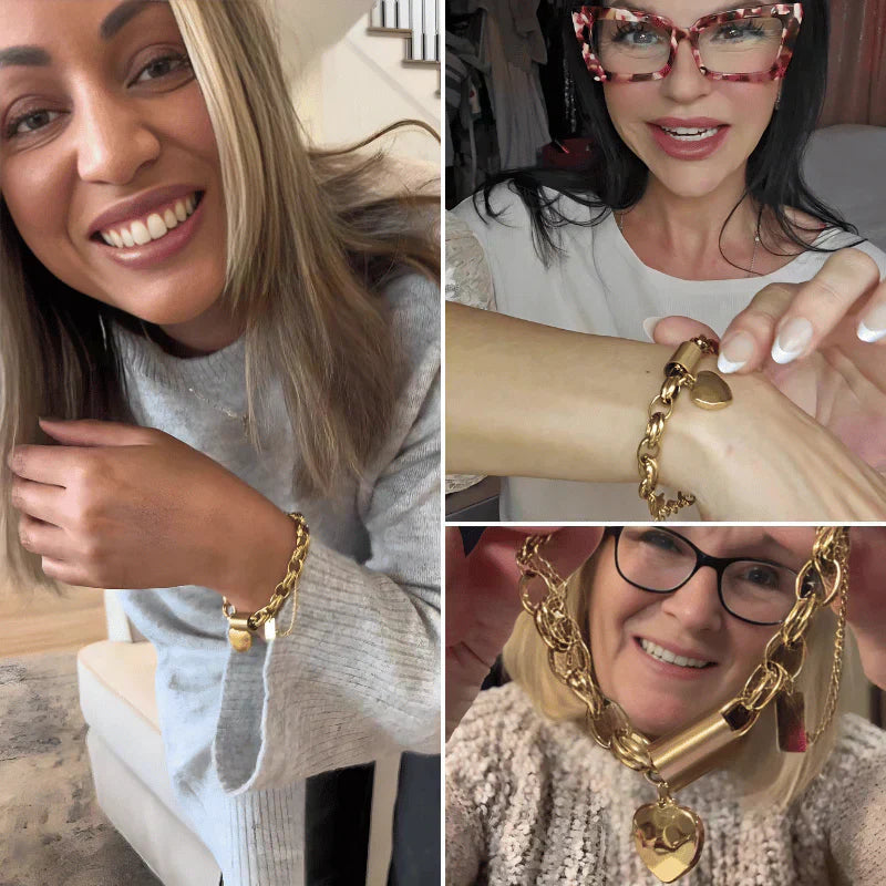 Chunky Herzstück bracelet | Gold