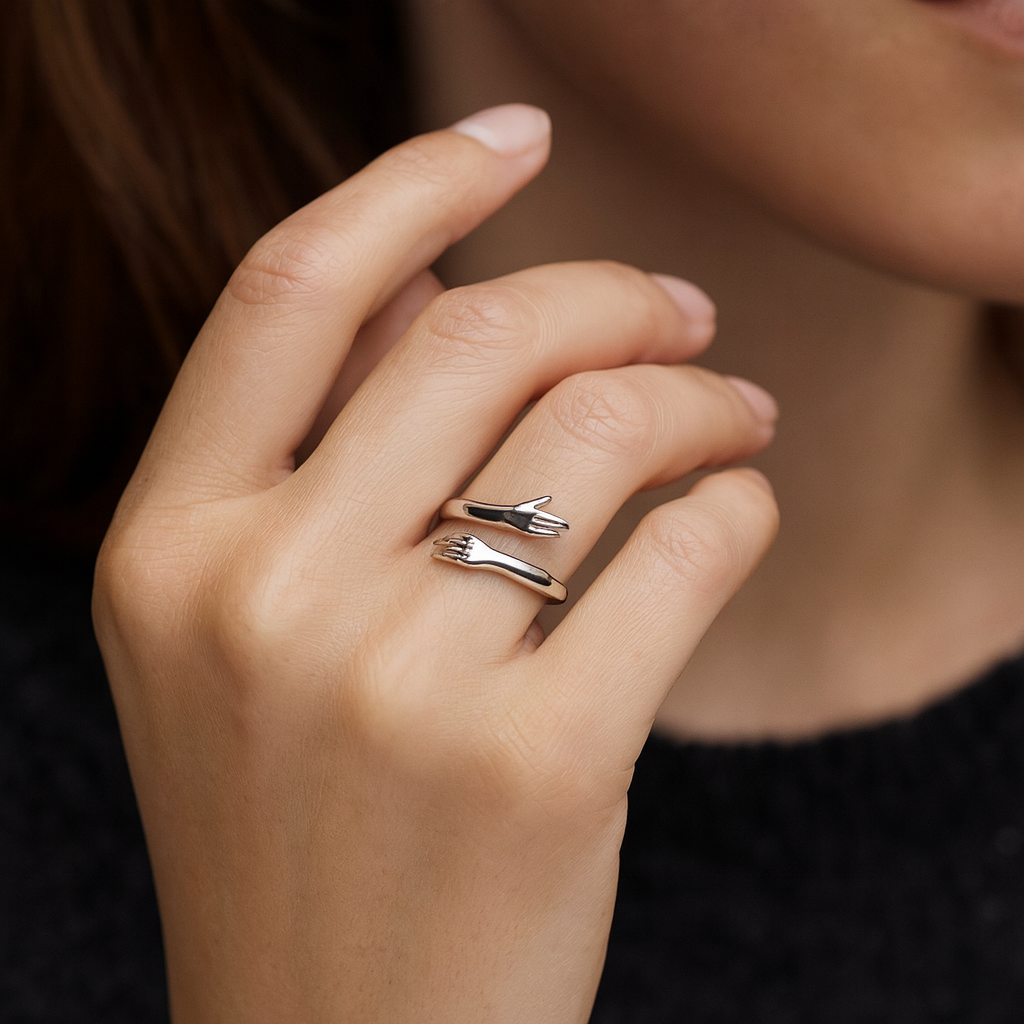 Petra - Anello regolabile in argento Cuddle