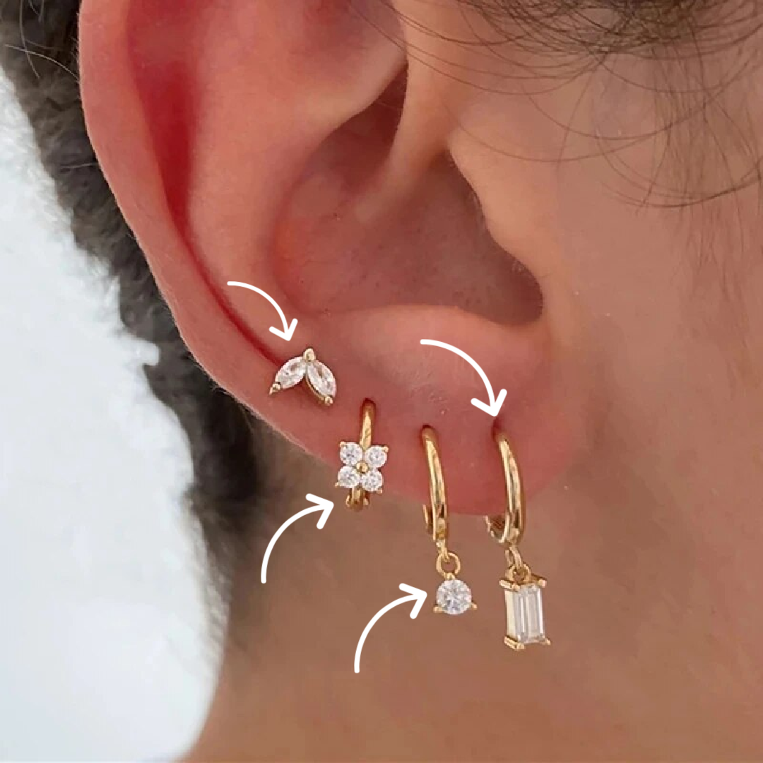 Melanie – Delicate gold earrings with a delicate texture.