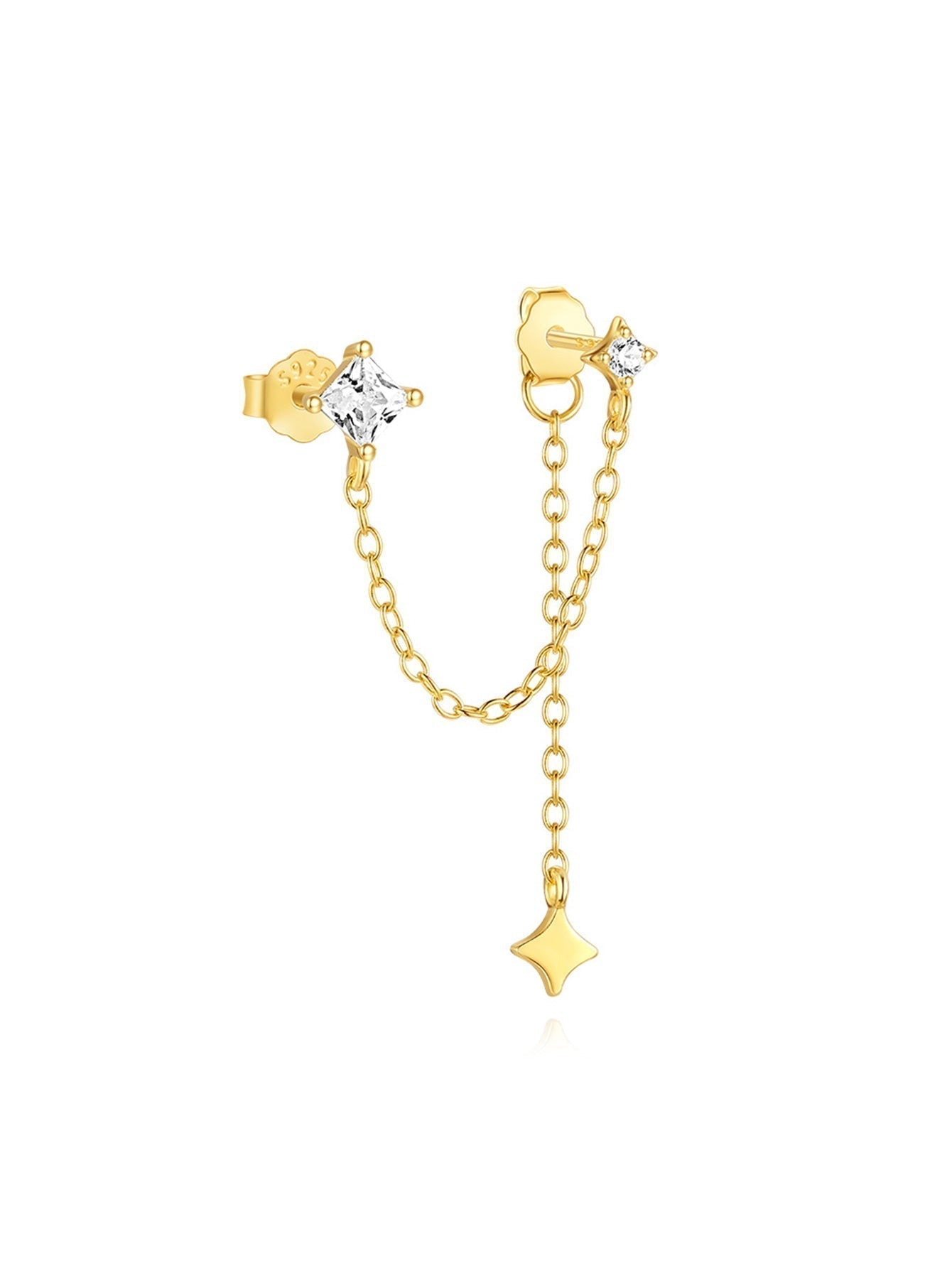Leonie-Klara – Delicate gold earrings with shine.