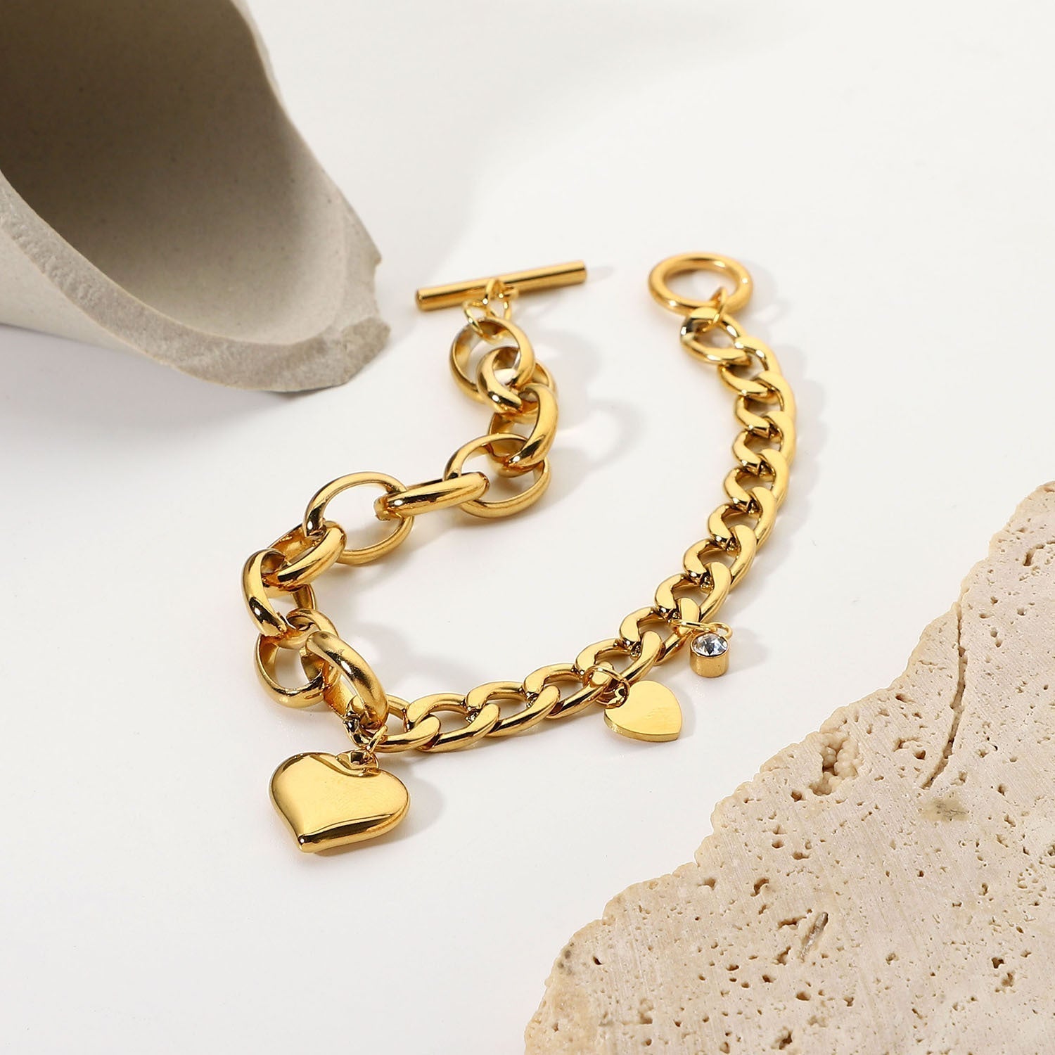 Francis – Bracciale in oro con maglie rotonde grandi.