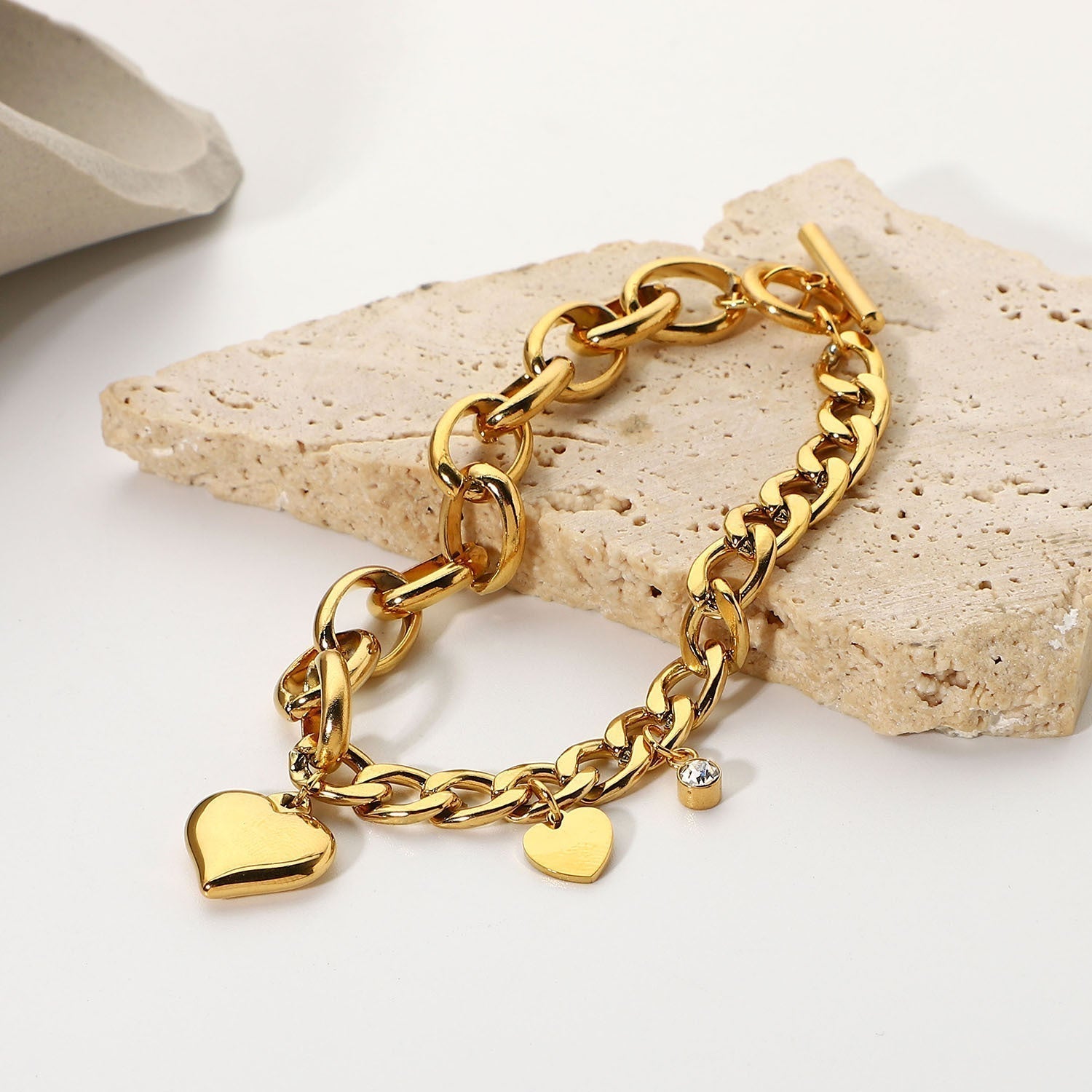 Francis – Bracciale in oro con maglie rotonde grandi.