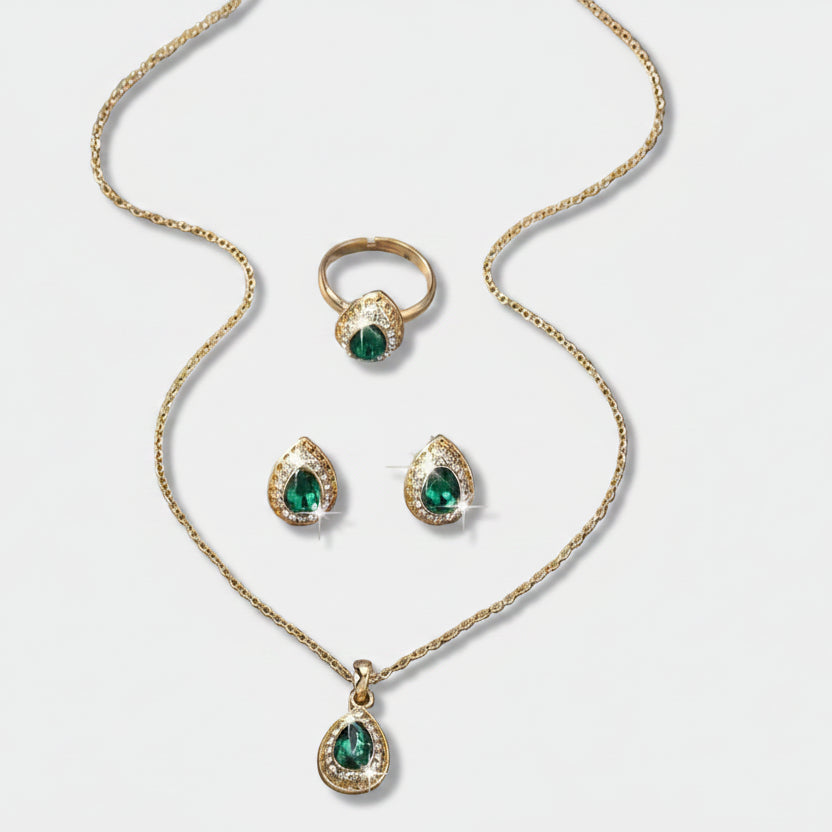 Tereza – Emerald Drop Earrings.