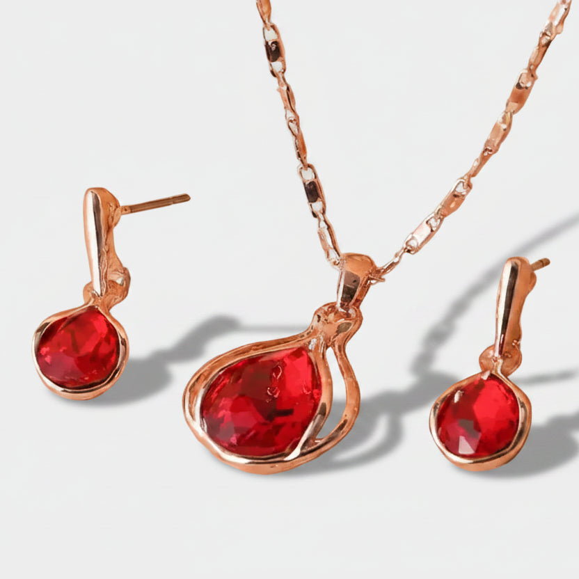 Zara – Ruby set with discreet charm.