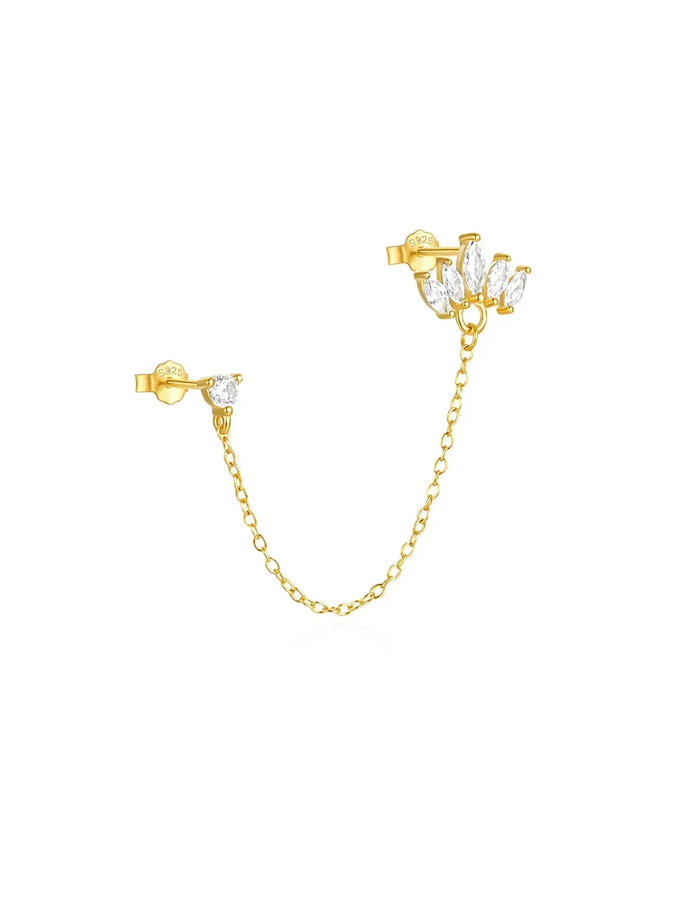 Daniela – Delicati orecchini in oro dalla forma fluida.