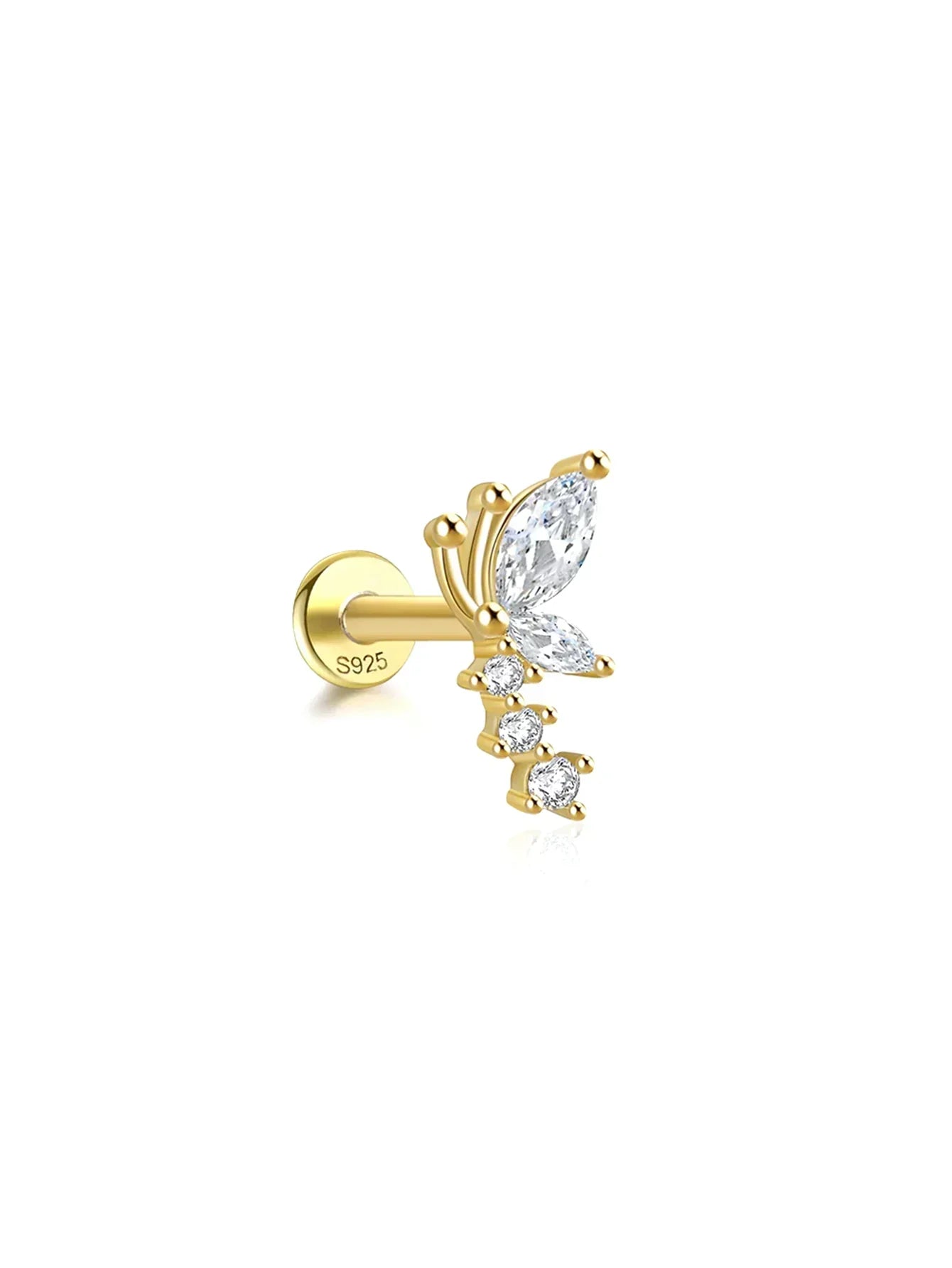 Daniela – Delicati orecchini in oro dalla forma fluida.