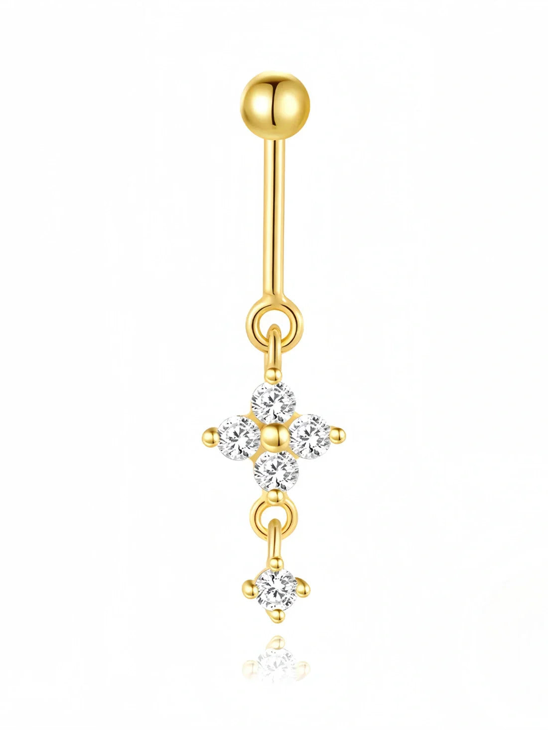 Irina – Gold earrings with a structured silhouette.