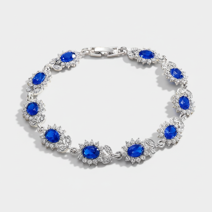 Alena – Sapphire bracelet with sparkling elements.