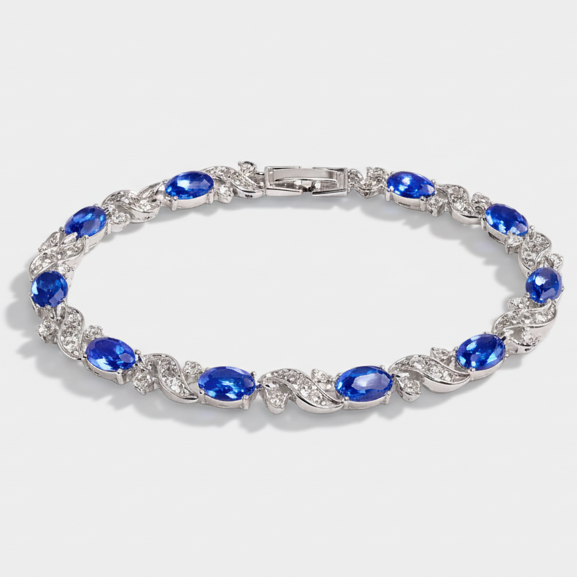 Alena – Delicate circular sapphire bracelet.