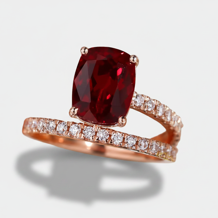 Ulla – Ruby Ring with Gold Setting