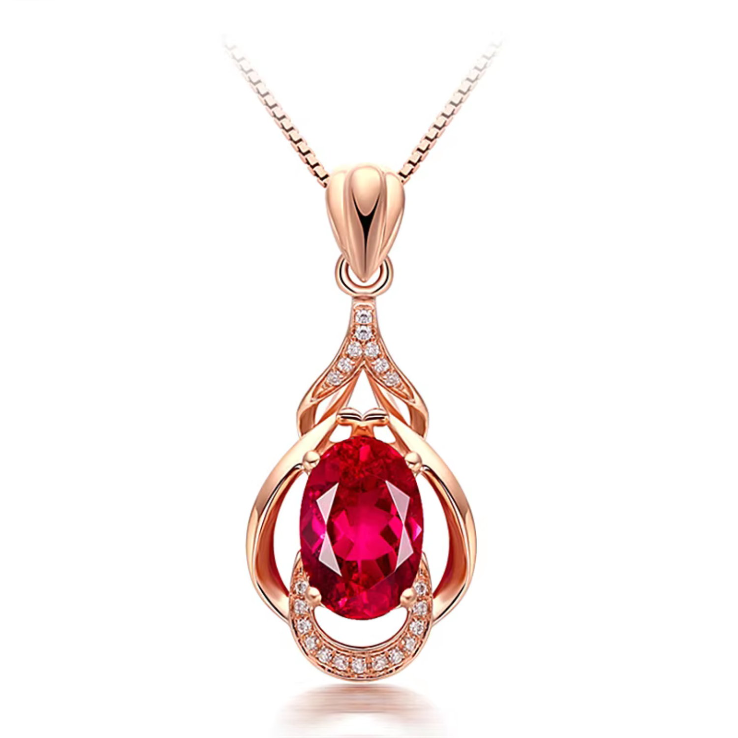 Eva – Ruby and Depth Pendant.