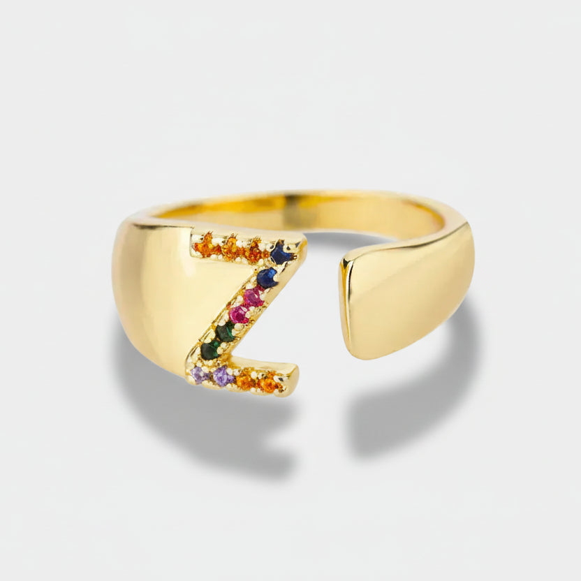 Z - Gold Stainless Steel Initial Ring