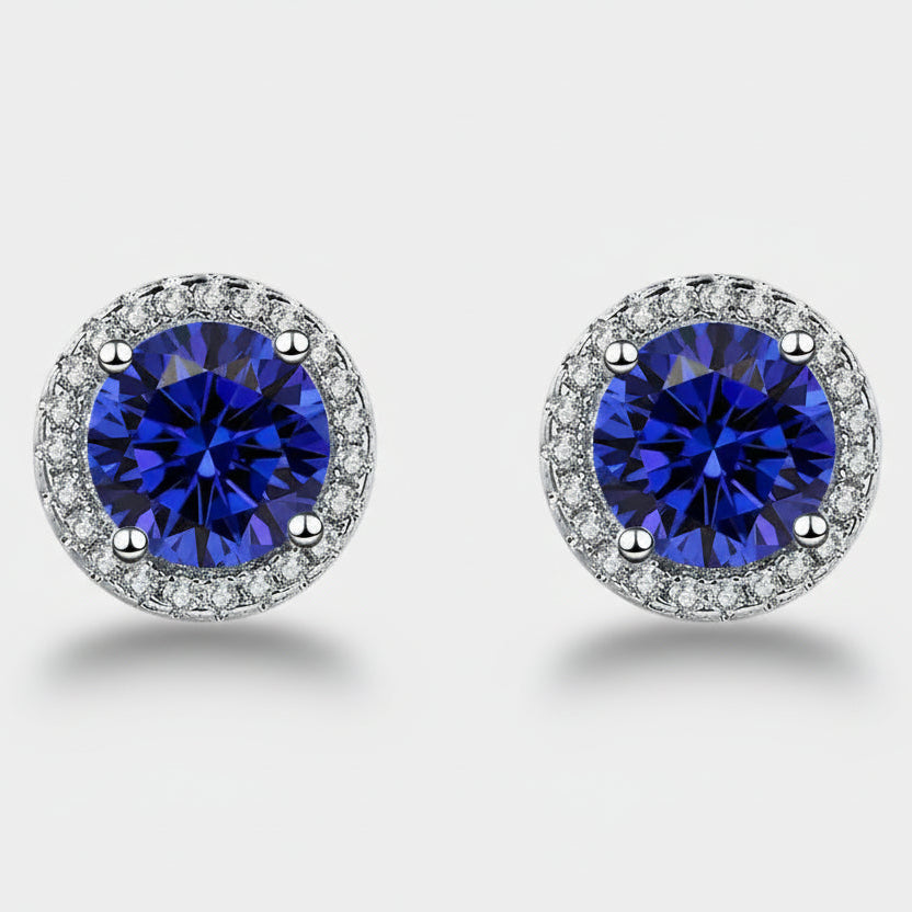 Sofia – Round Sapphire Earrings.