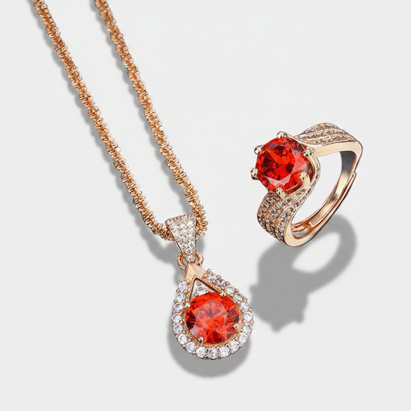 Karolína – Pendant with round cut ruby.