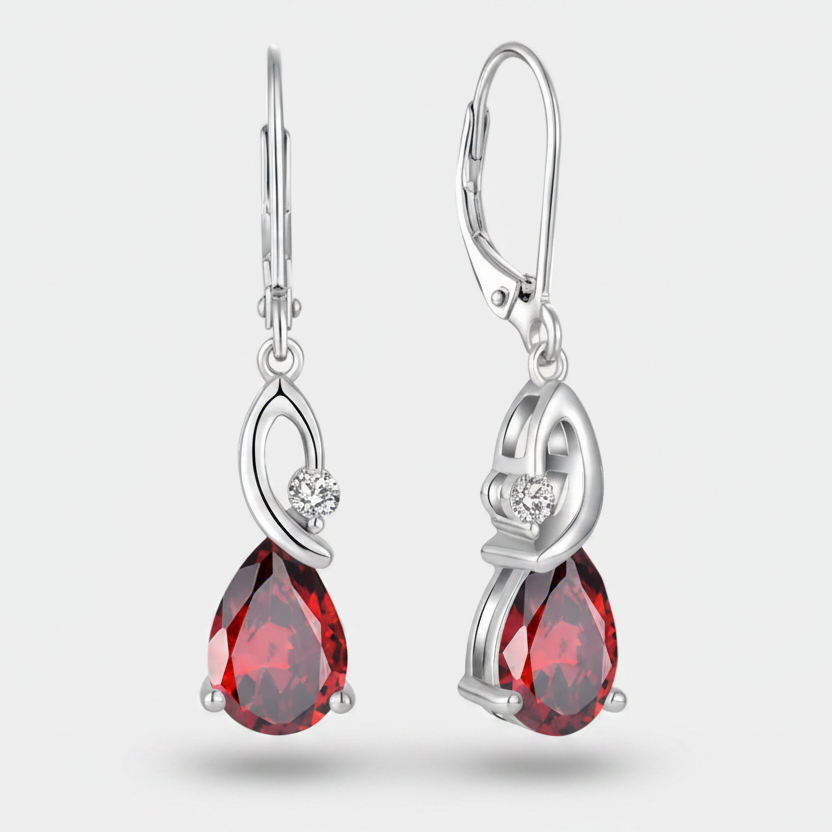 Elisa – Ruby filigree earrings.