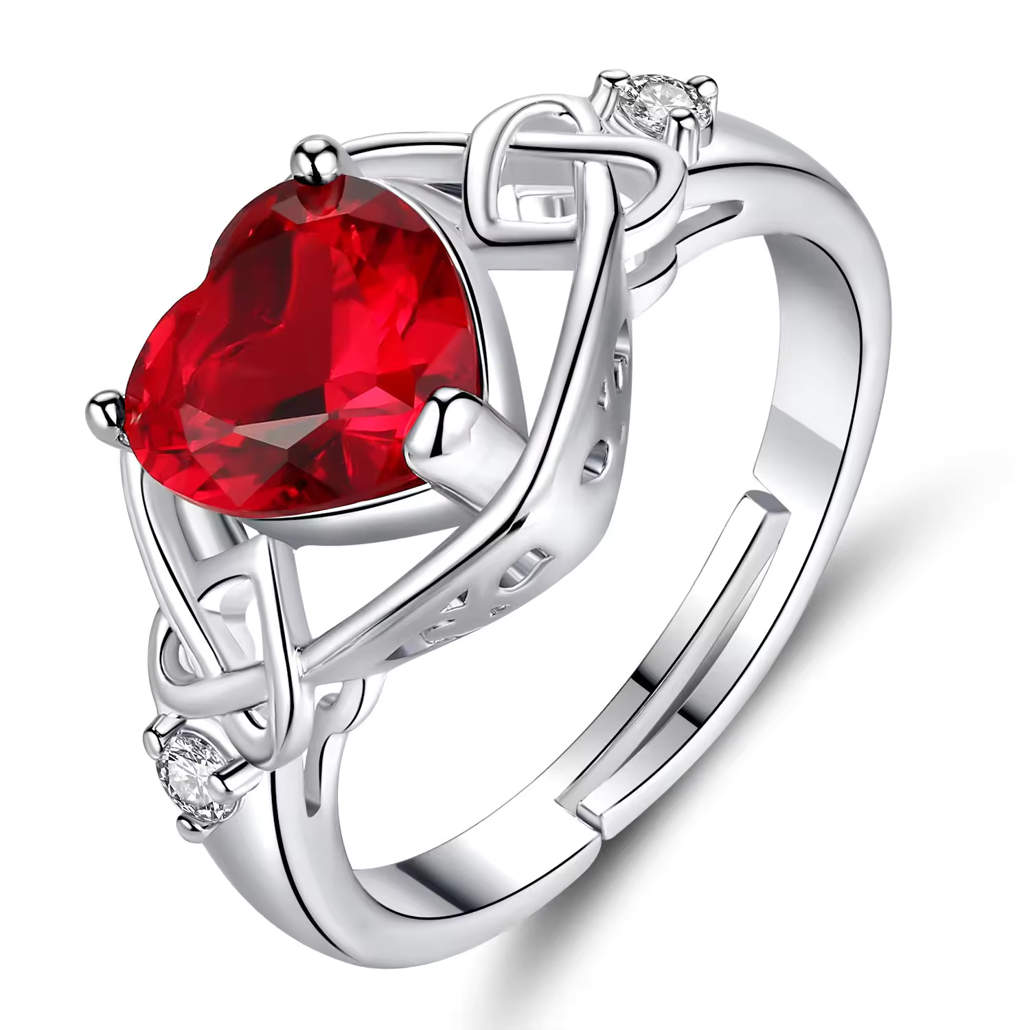 Annika – Set with classic ruby and glitter.
