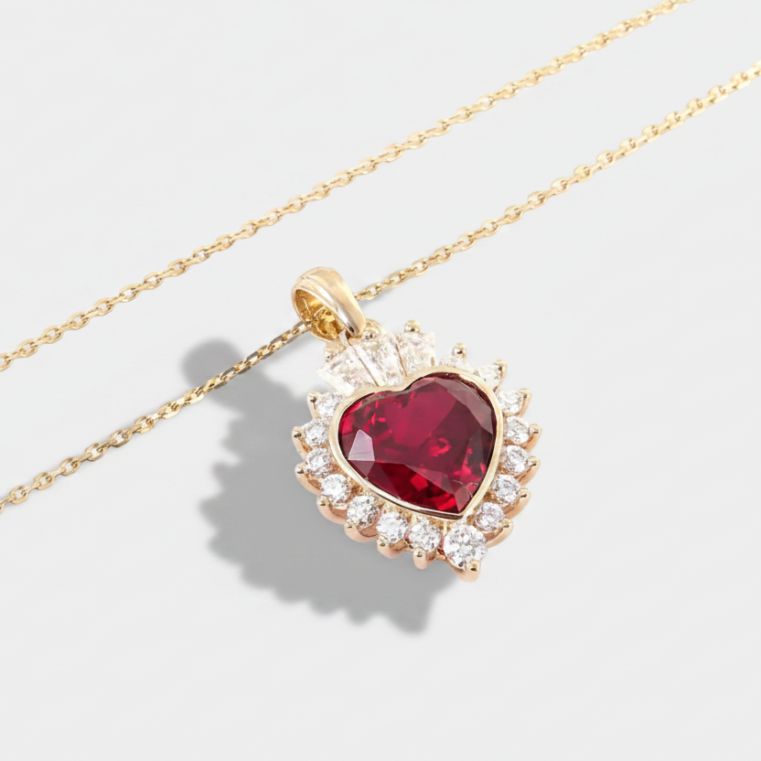 Beatrix – Ruby and Crystal Garland Pendant.