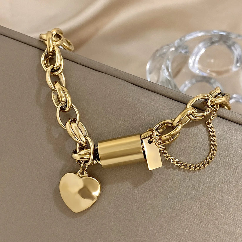 Chunky Herzstück bracelet | Gold
