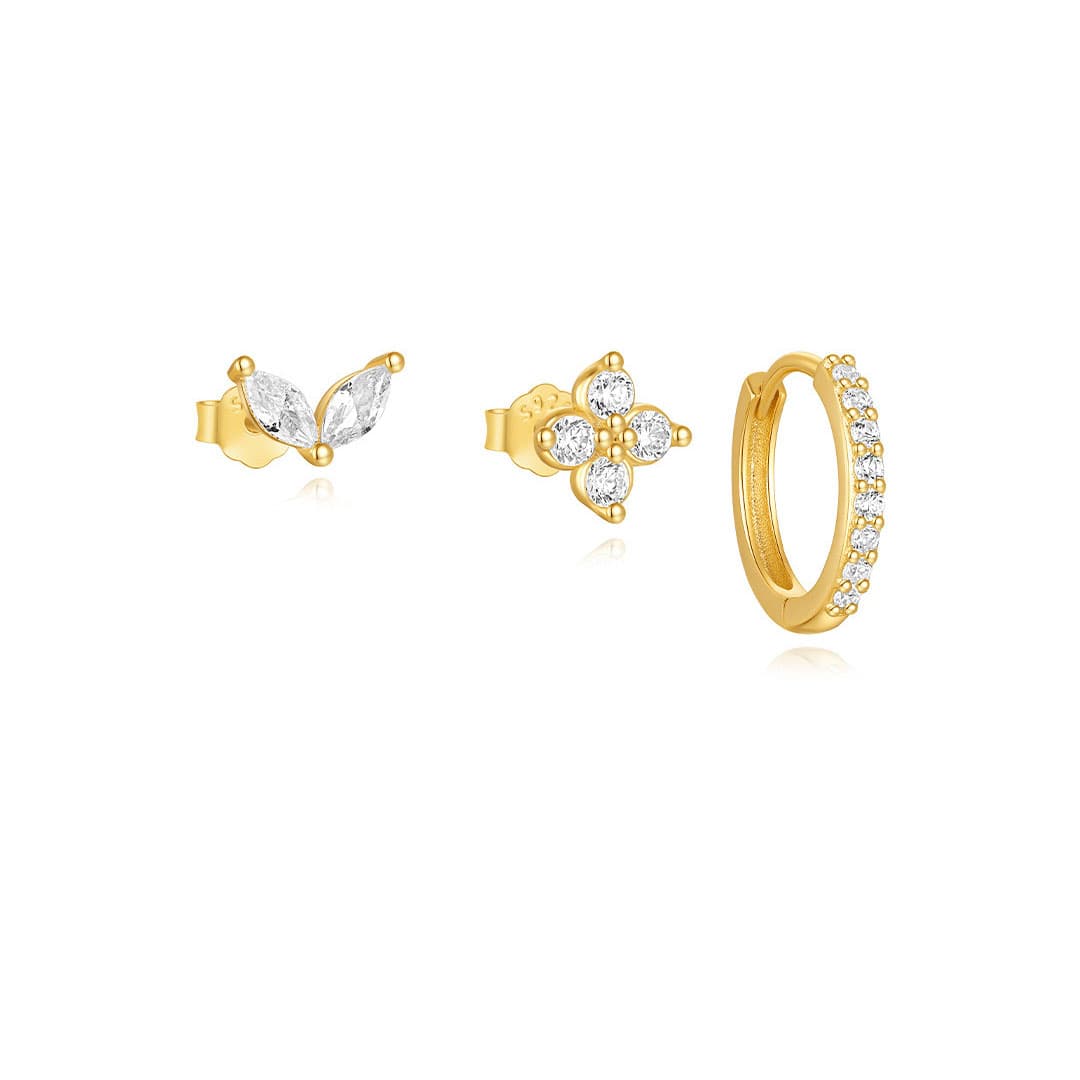 Marlena – Gold earrings with a smooth silhouette.