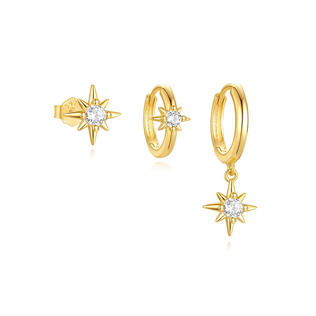 Nadina – Delicately curved gold earrings.