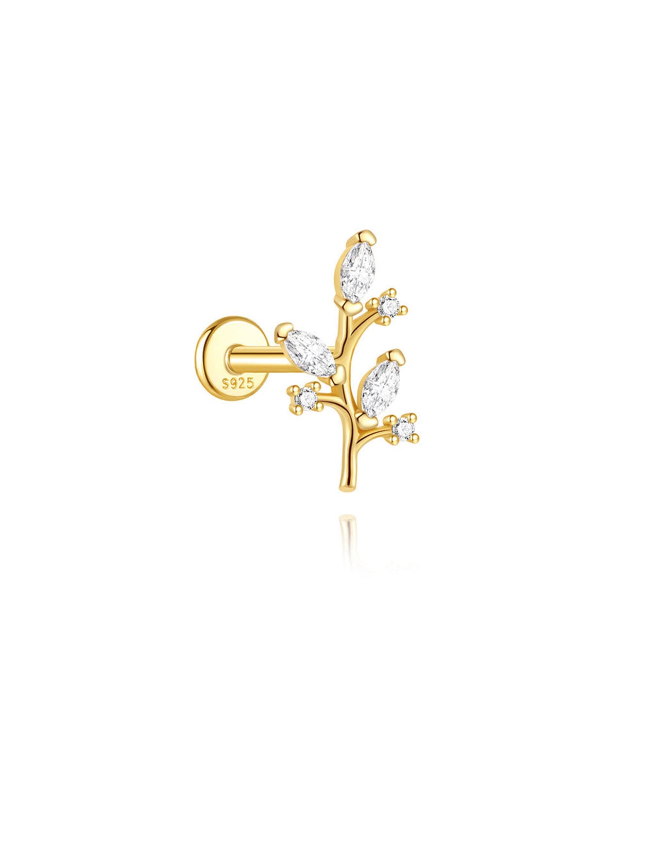 Elisa – golden earrings with geometric accent.