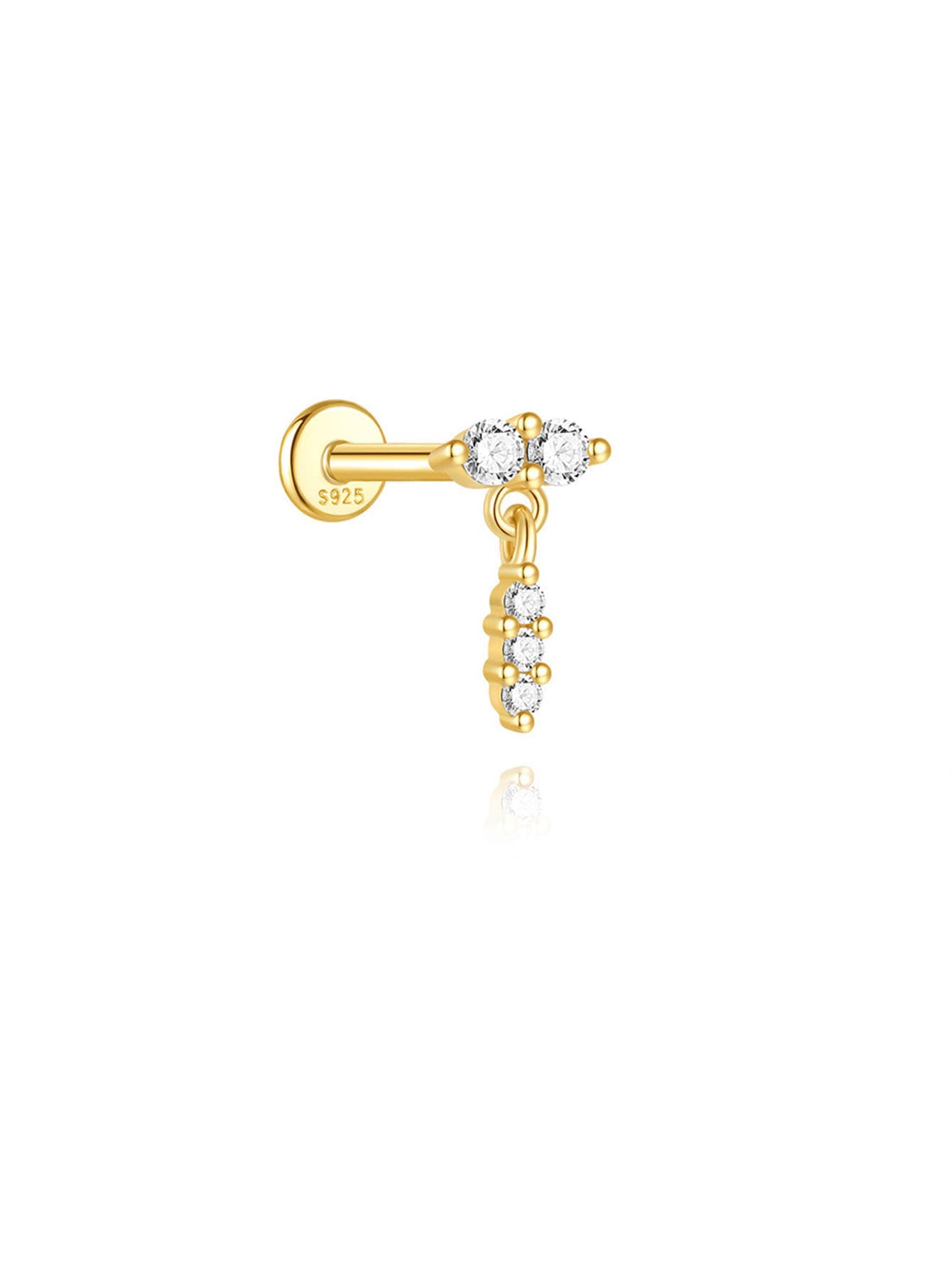 Elisa – golden earrings with geometric accent.
