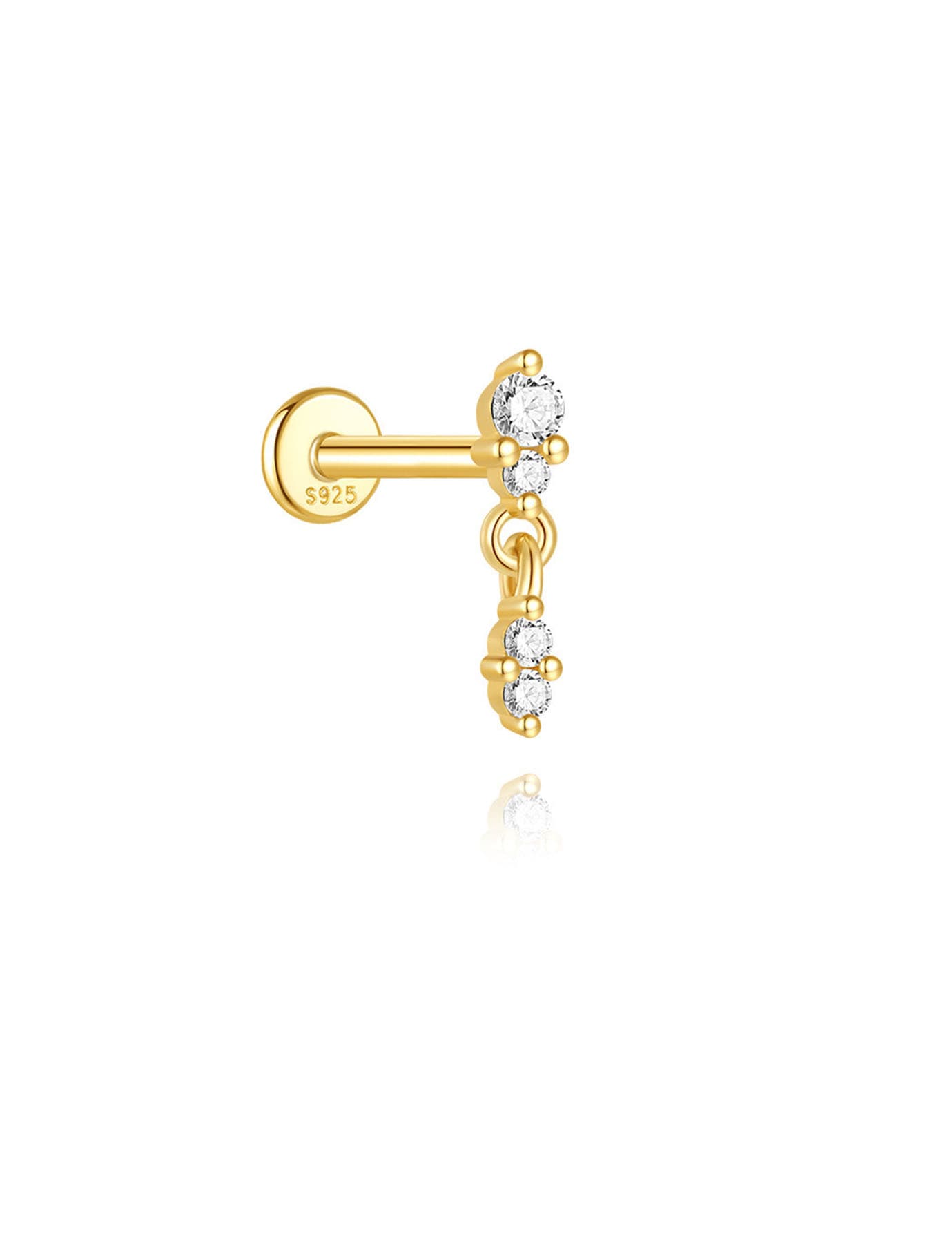 Elisa – golden earrings with geometric accent.