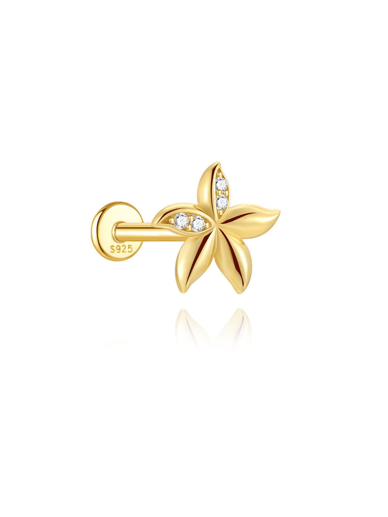 Elisa – golden earrings with geometric accent.