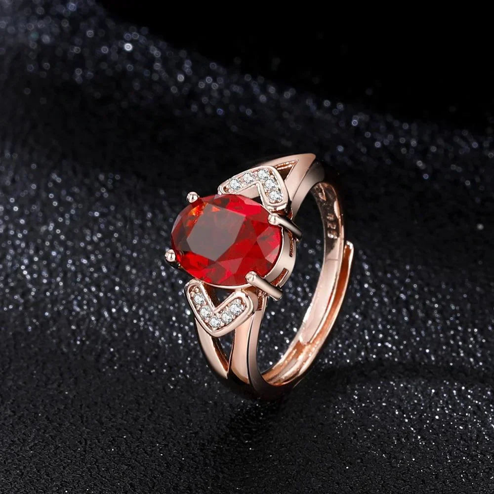 Ruby set with a subtle luster