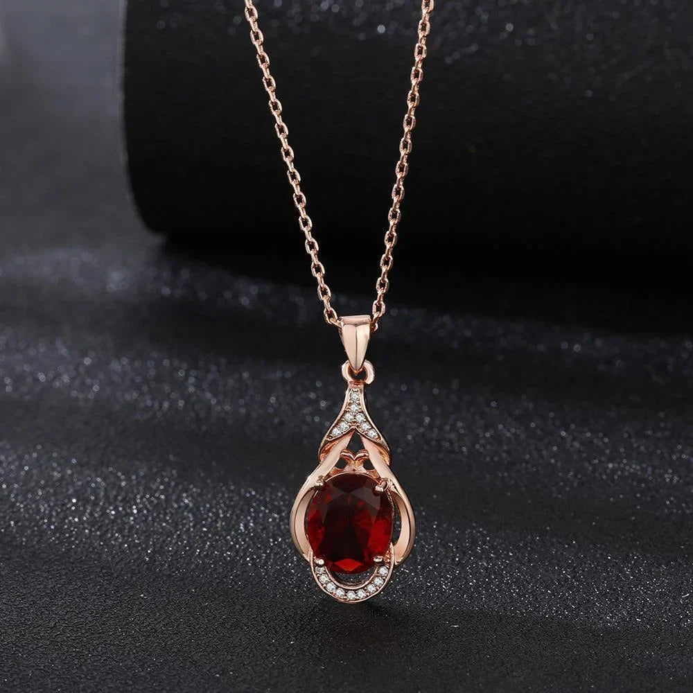 Ruby set with a subtle luster