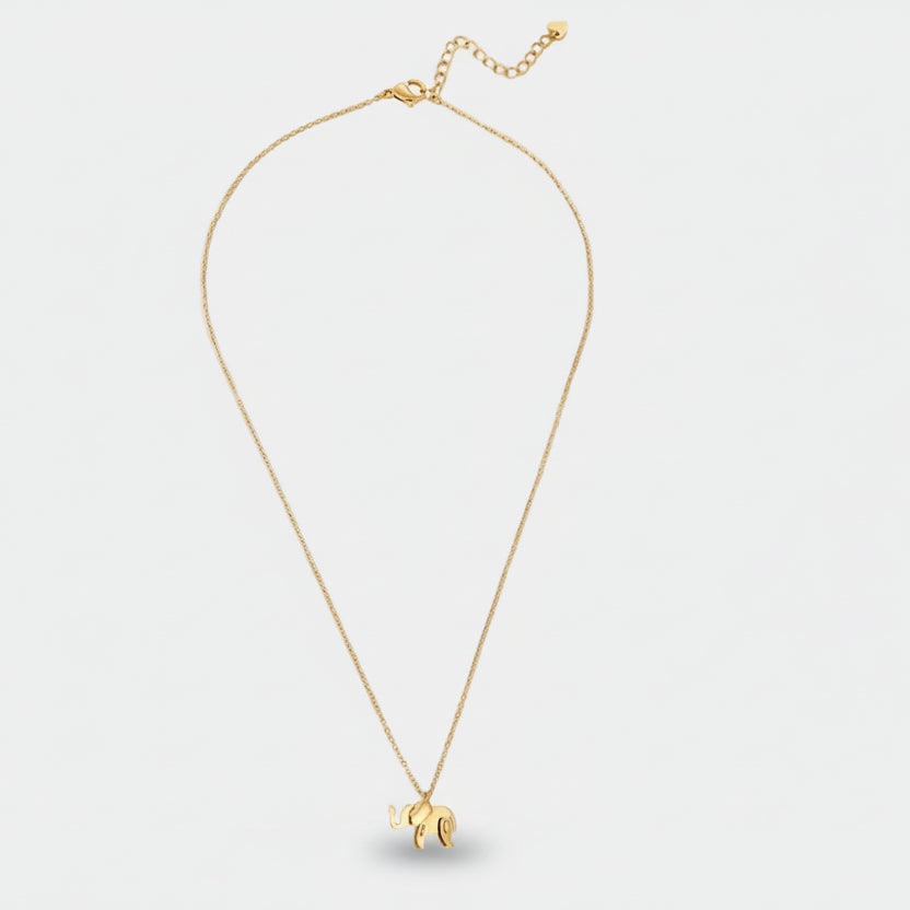 Luisa – Gold necklace with symmetrical floral elements.