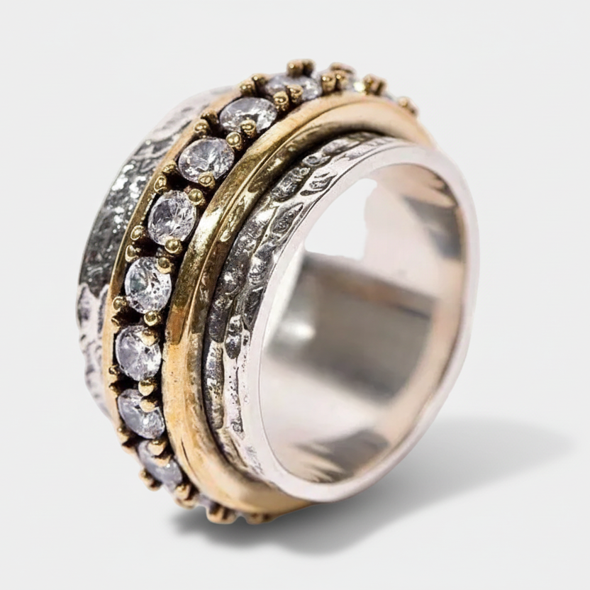 Handmade vintage gold and silver ring