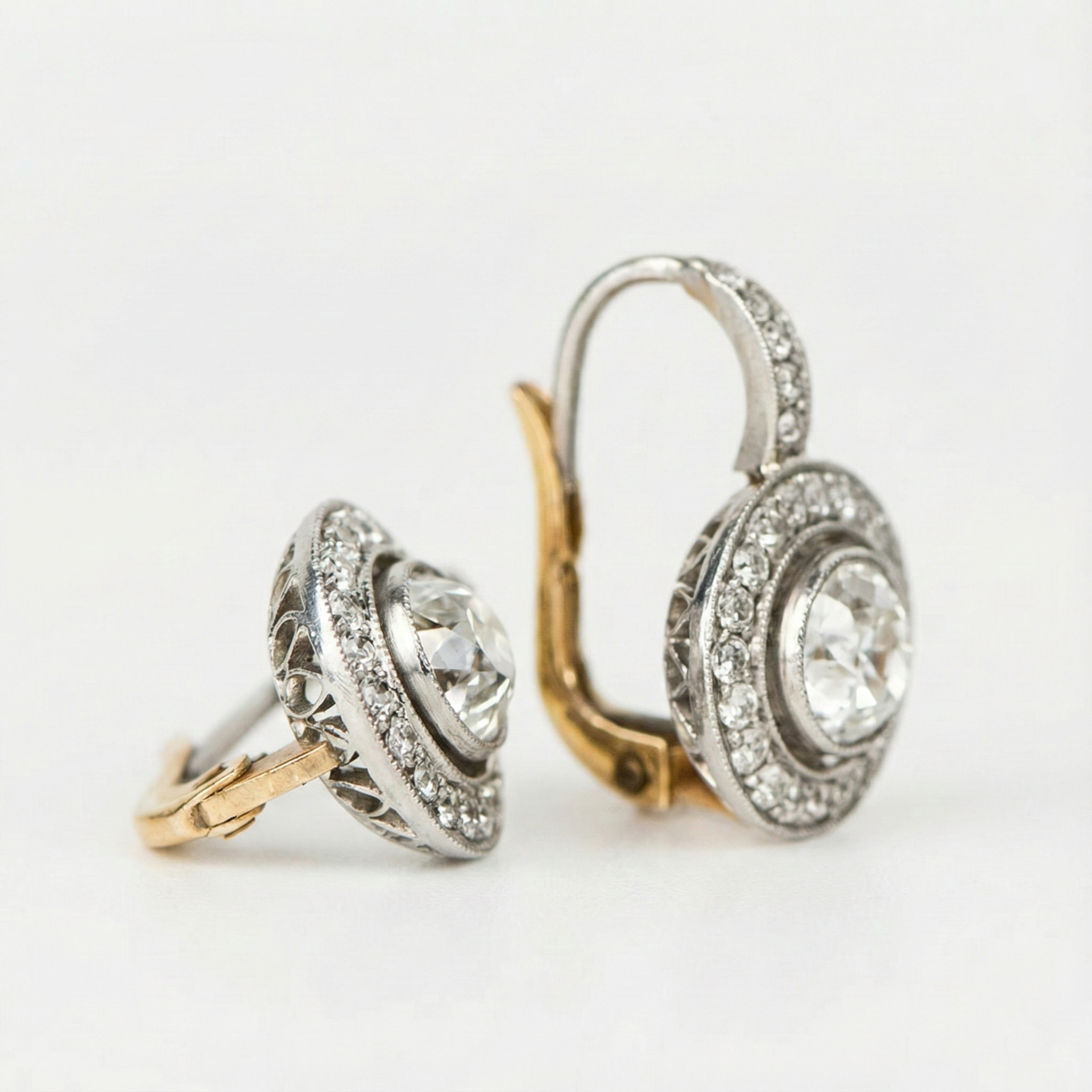 Amálie - Orecchini vintage in cristallo oro e argento