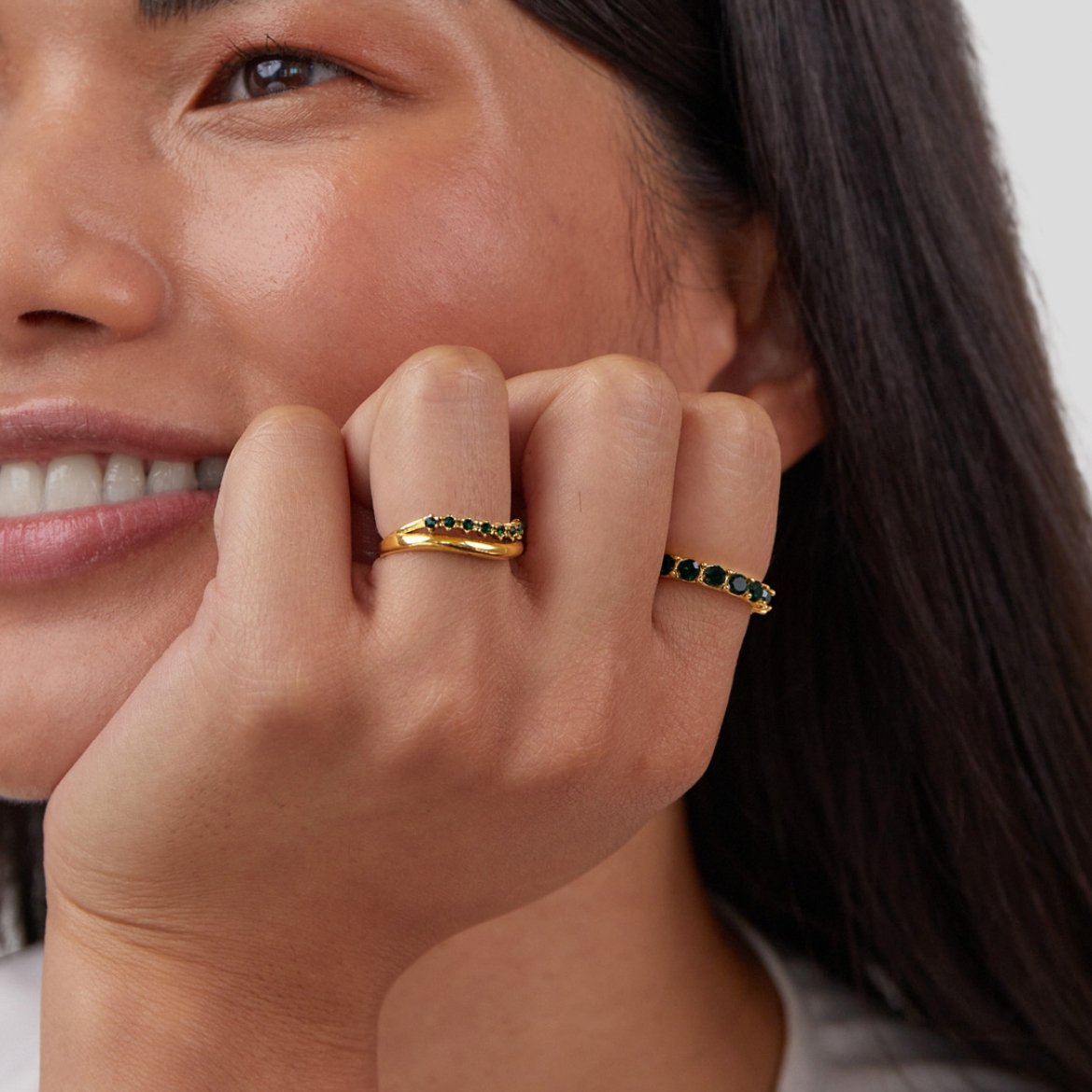 Elisa – Gold-plated ring with a delicate double row.