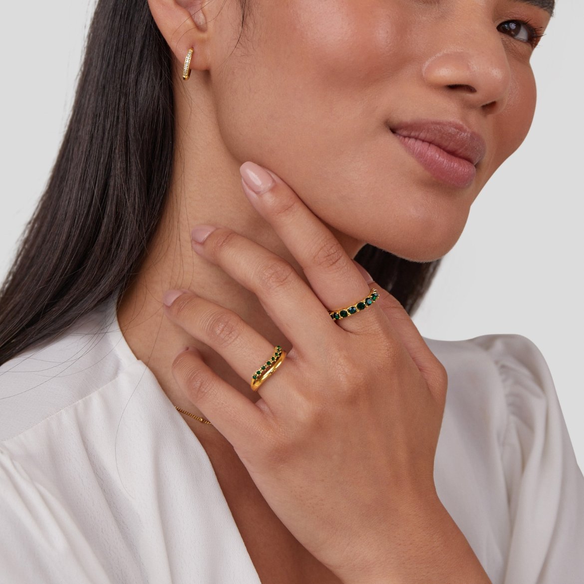 Elisa – Anello placcato oro con una delicata doppia fila.