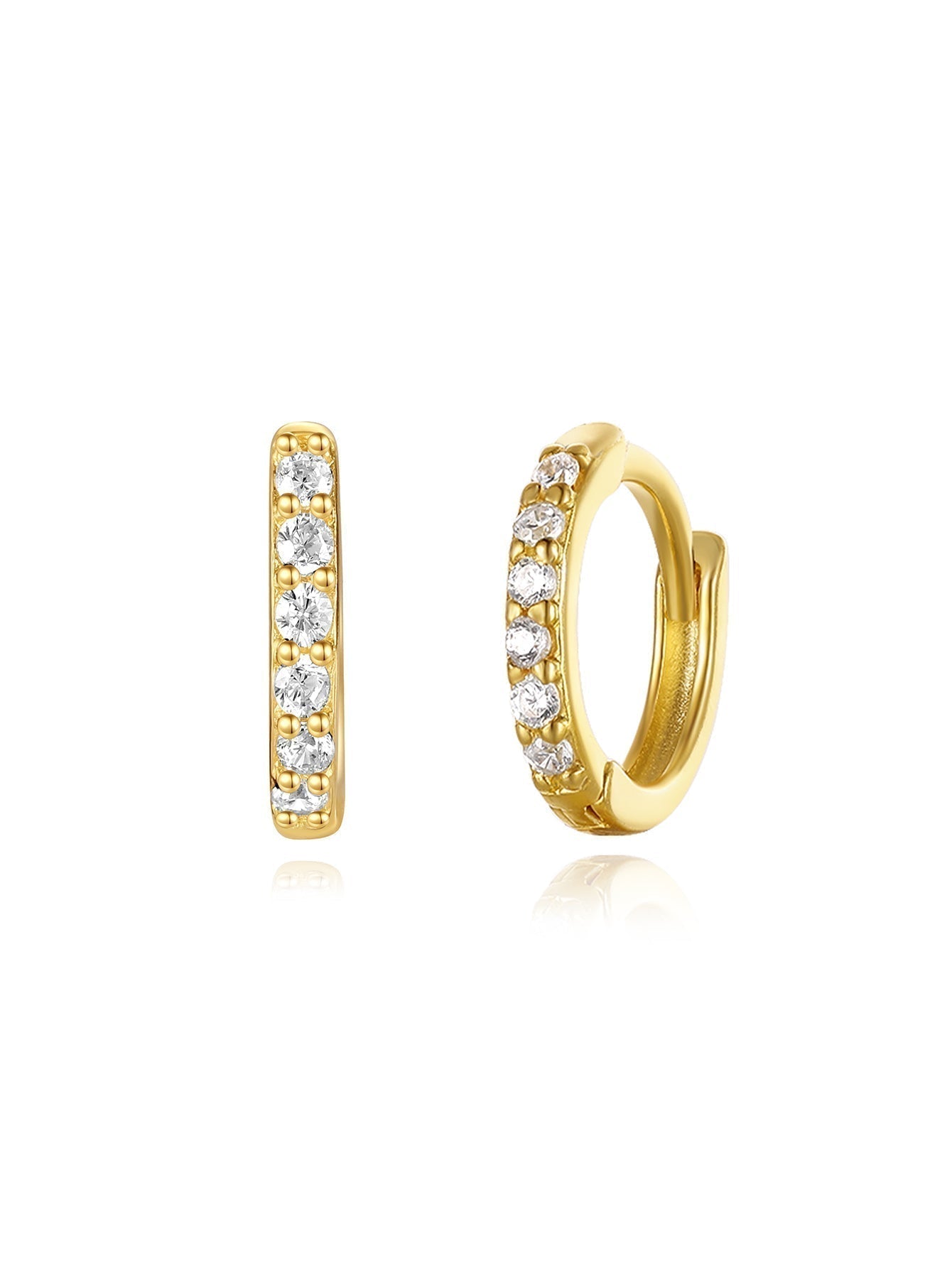 Nora – Delicate gold earrings with a clear shape.