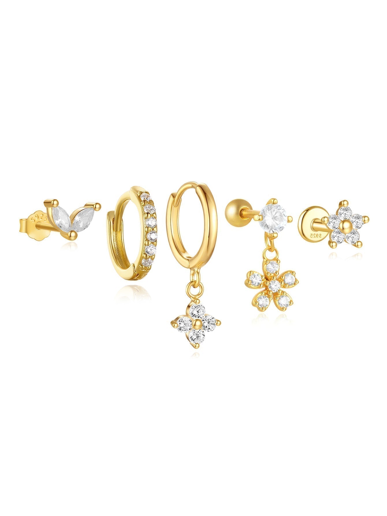Nora – Delicate gold earrings with a clear shape.