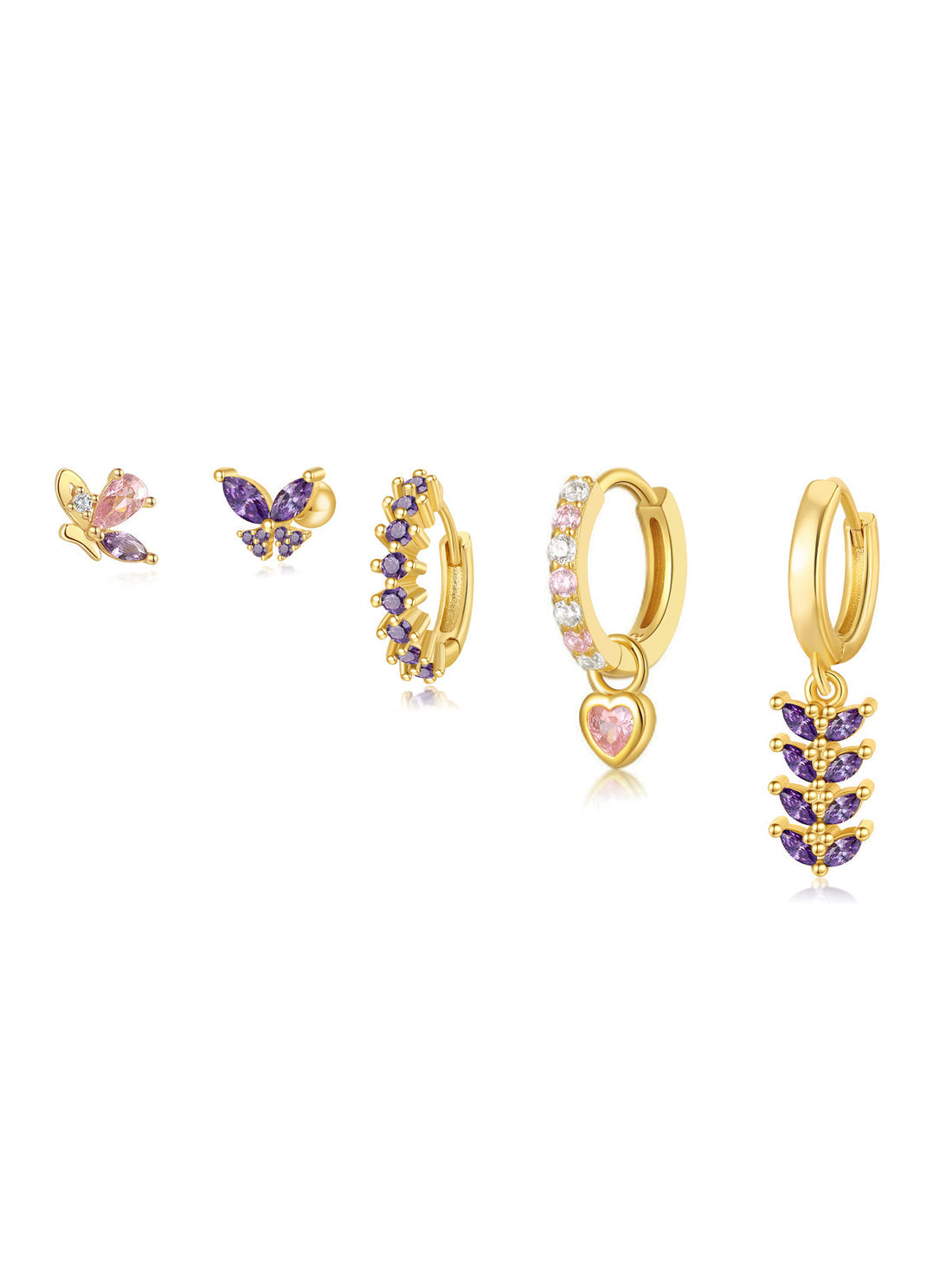 Greta – Delicate gold earrings with a discreet movement.