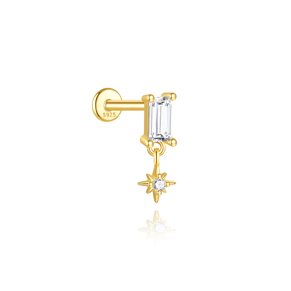 Miriam – golden earrings with a defined structure.