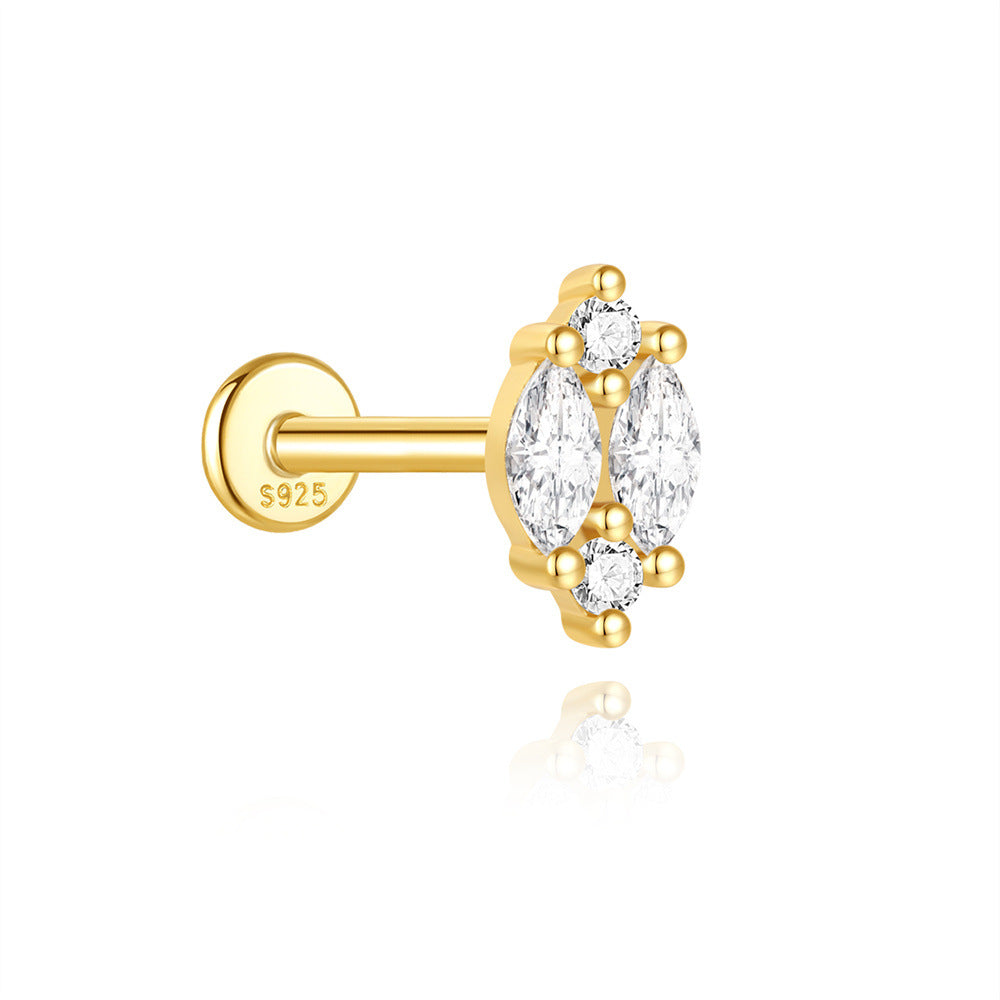 Martina – gold earrings with a defined line.