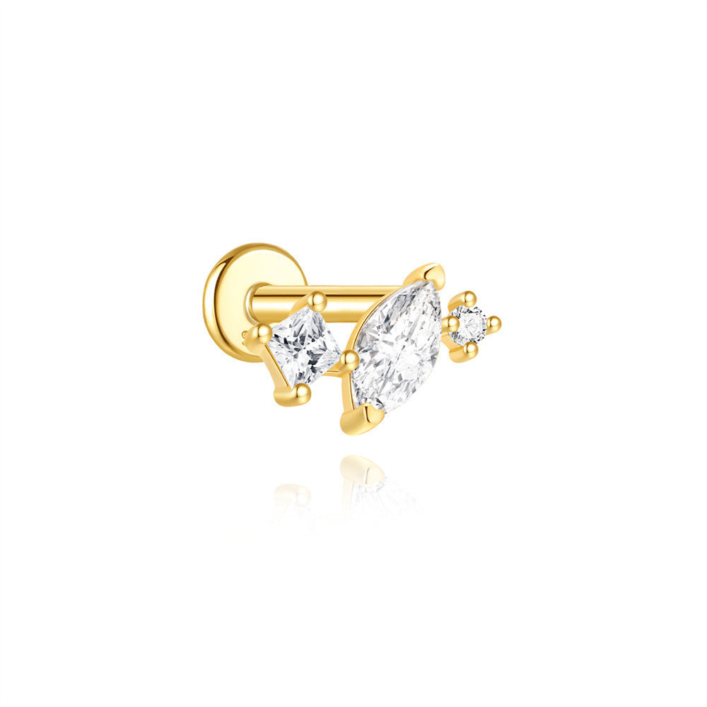 Martina – gold earrings with a defined line.