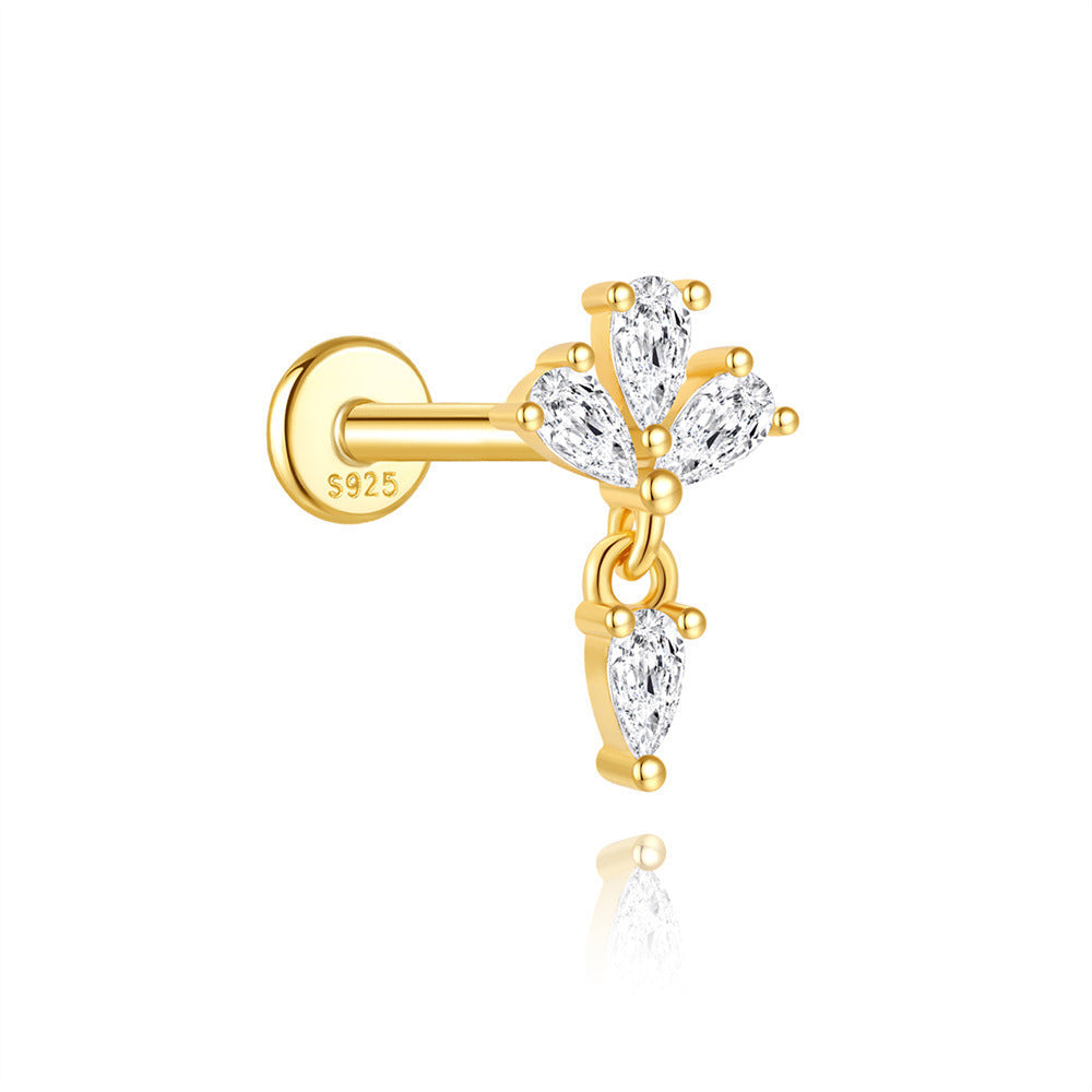 Martina – gold earrings with a defined line.