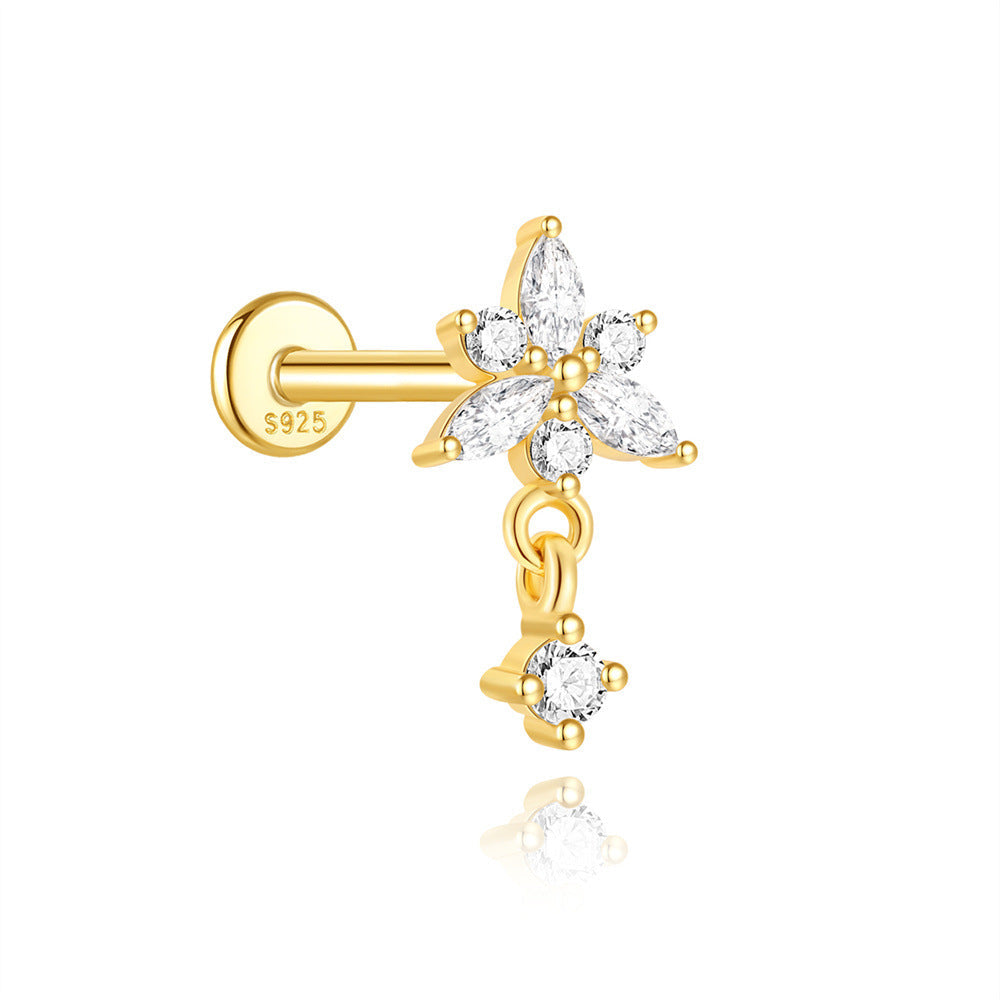 Martina – gold earrings with a defined line.