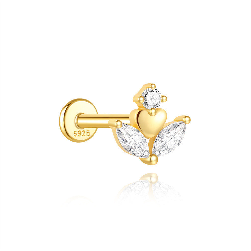 Martina – gold earrings with a defined line.