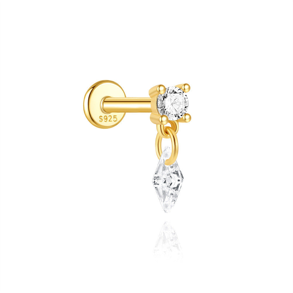 Martina – gold earrings with a defined line.