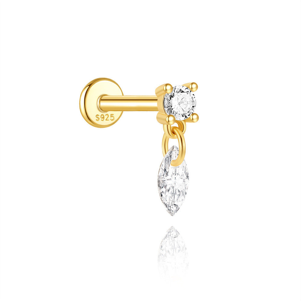 Martina – gold earrings with a defined line.