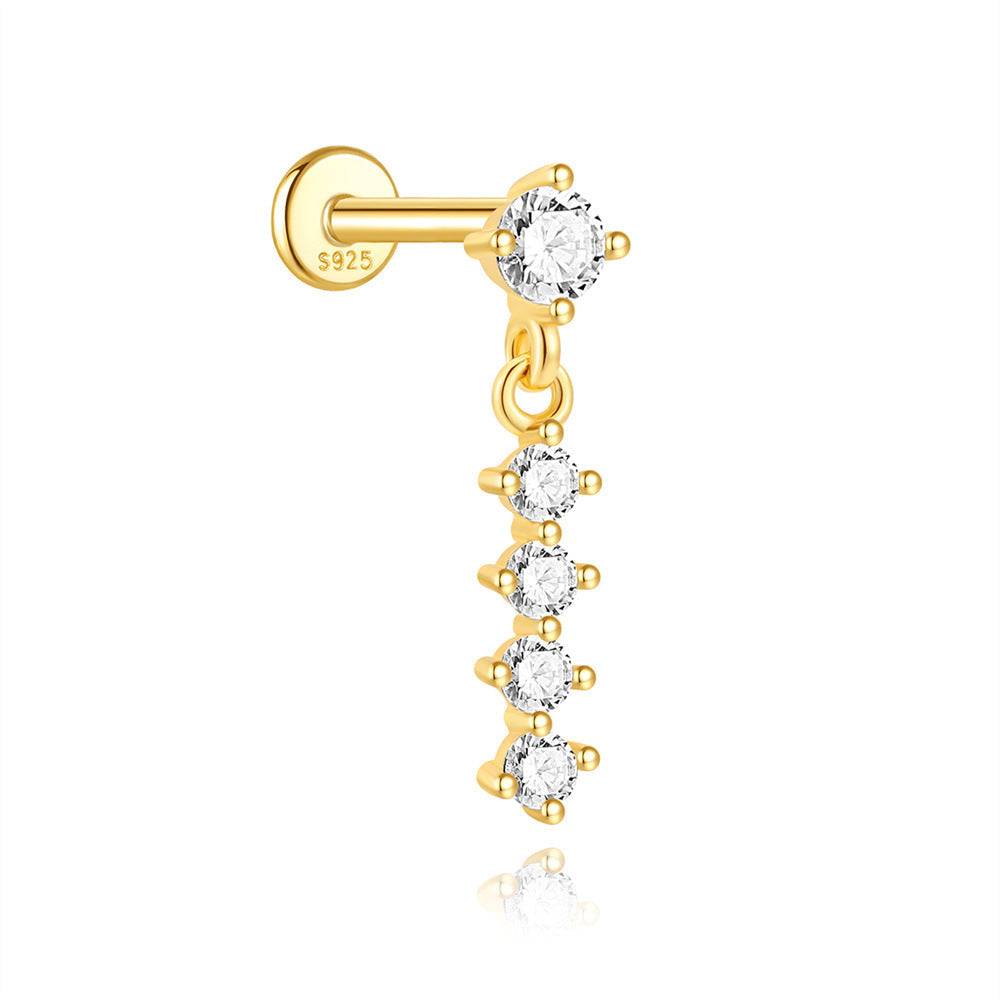 Martina – gold earrings with a defined line.