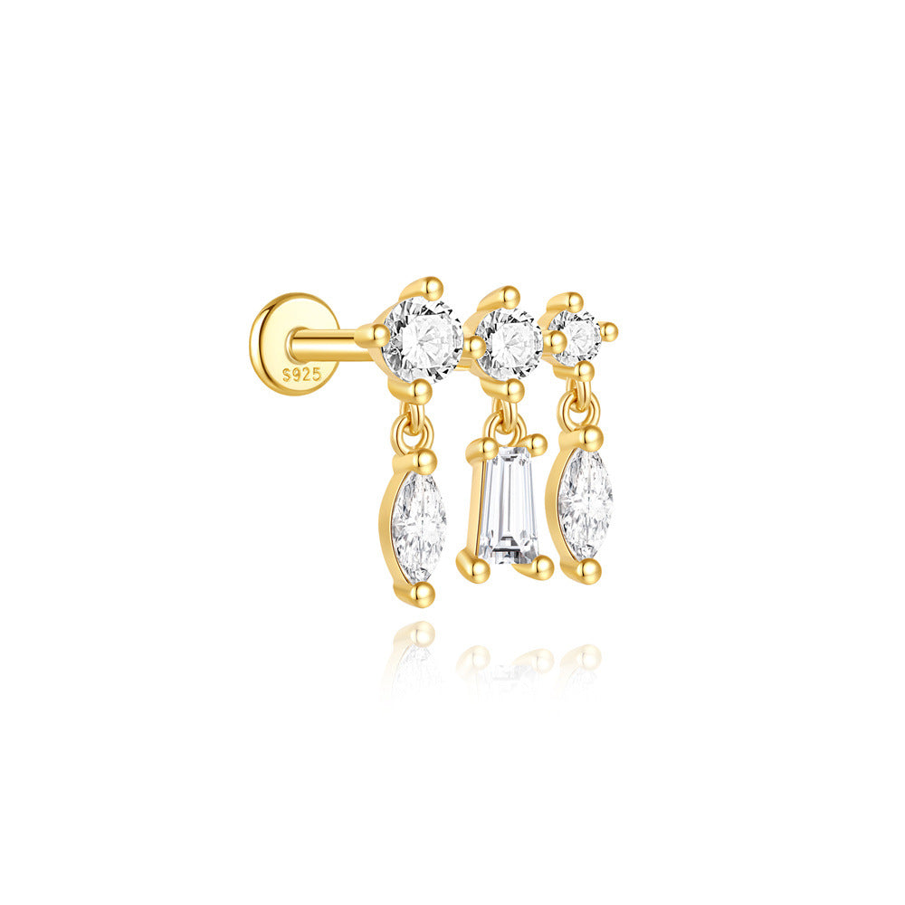 Martina – gold earrings with a defined line.