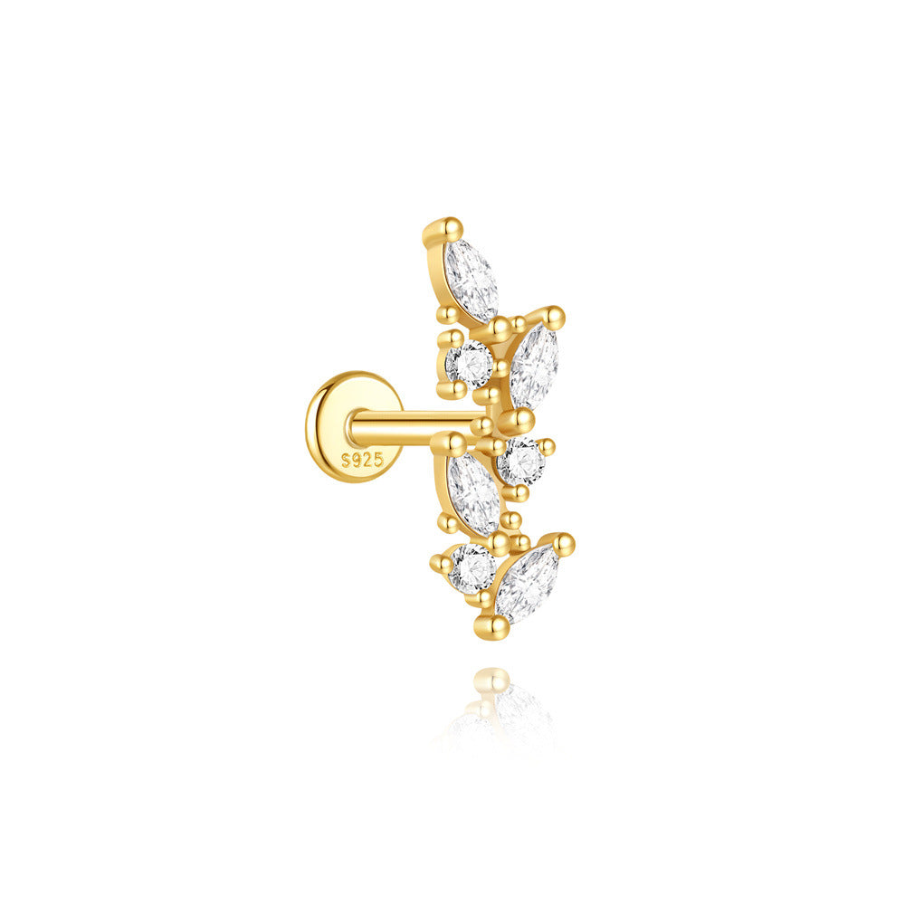 Martina – gold earrings with a defined line.